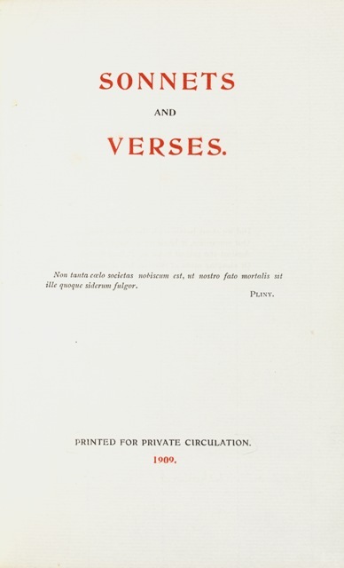 Sonnets and verses